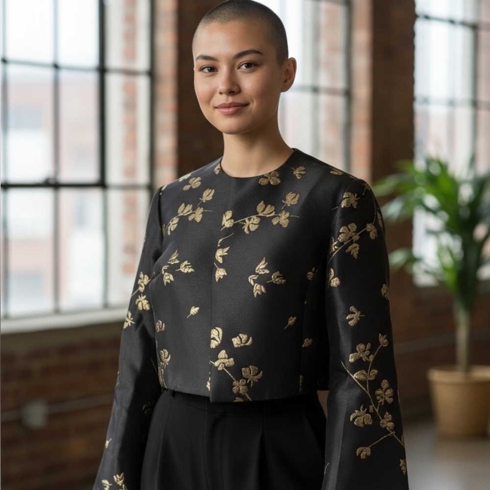 Black and Gold Floral Jacket
